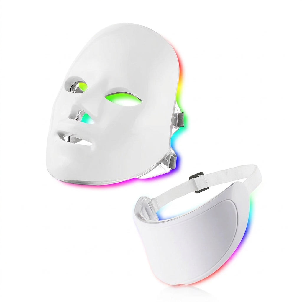 Masque LED Luminothérapie Pro — Rouge, Bleu & Proche Infrarouge — photo produit detouree sur fond blanc [IA]